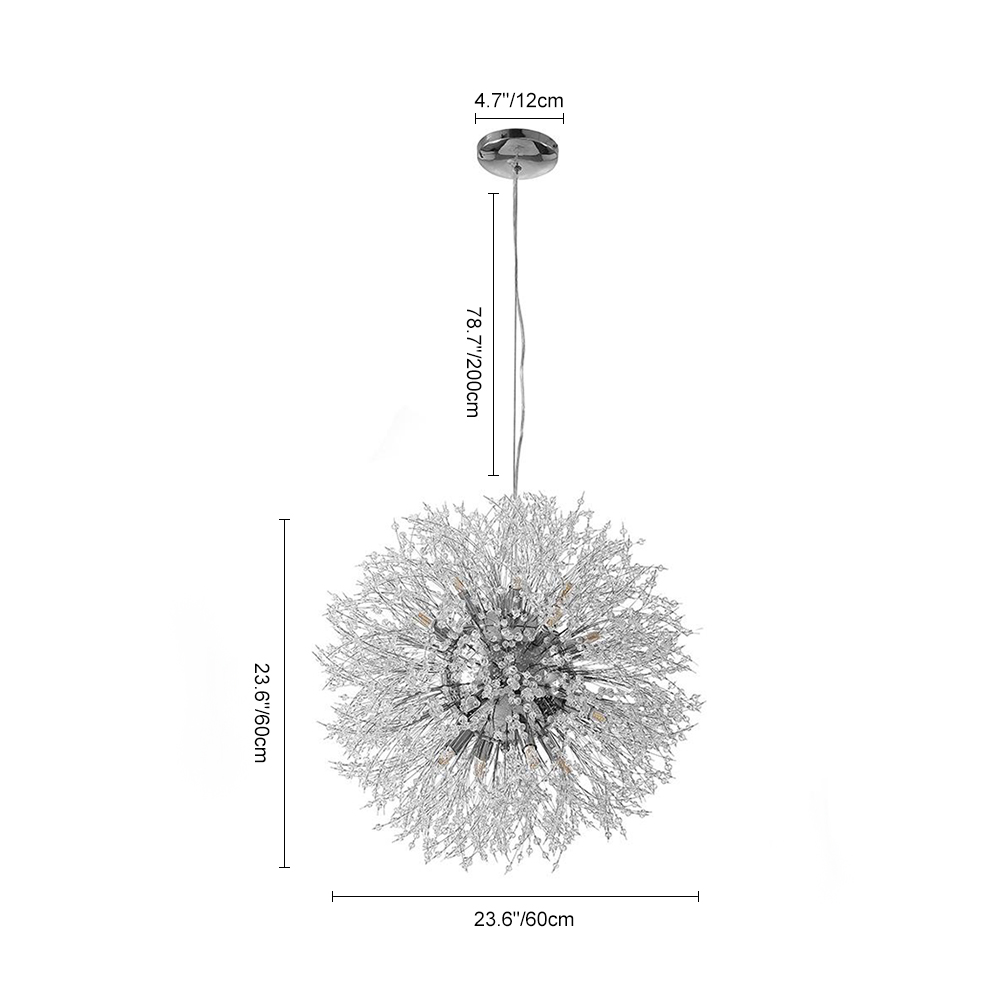 Contemporary 16 Light Modern Crystal Sputnik Firework Chandelier Pendant Lighting for Restaurant/ Bedroom