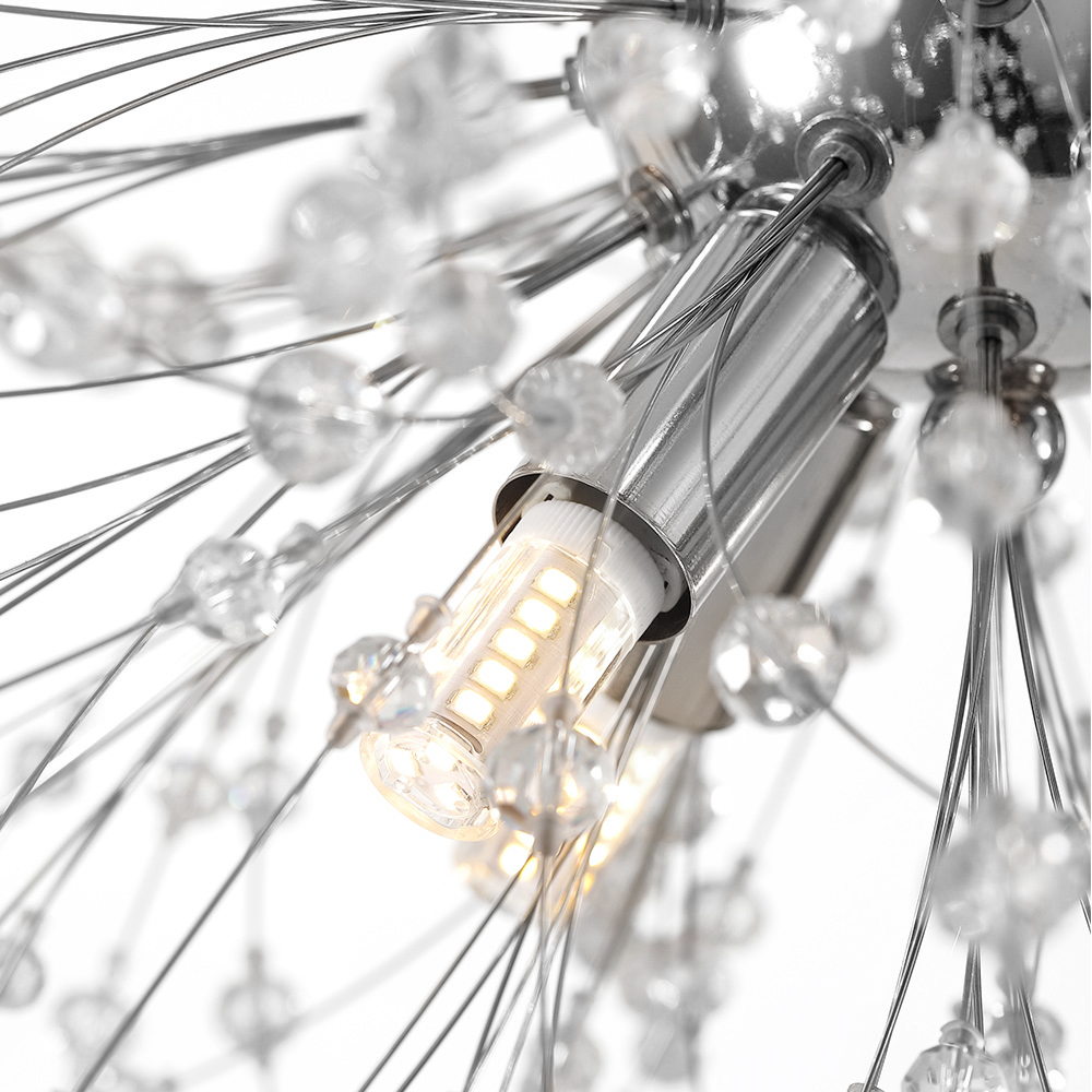 Contemporary 16 Light Modern Crystal Sputnik Firework Chandelier Pendant Lighting for Restaurant/ Bedroom
