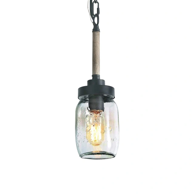 Modern Minimalist 1 Light Single-light Mason Jar Pendant lighting for Kitchen,  Entryway, or Bathroom