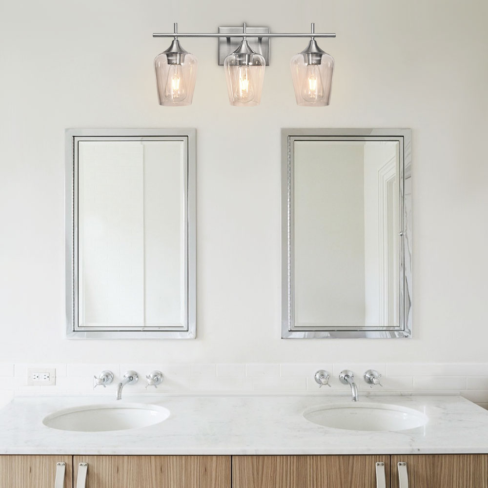 Contemporary Modern Home Style 3-Light Wall Lamp Bathroom Vanity Lights for Bathroom/ Entryway/Living Room