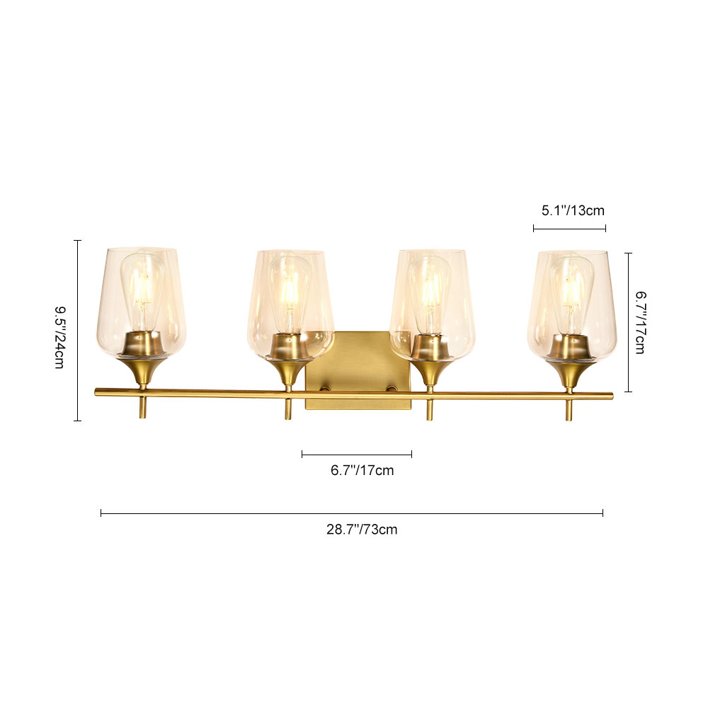 4 Light Contemporary Modern Decorative Vanity Light Bathroom Light Bar for Bathroom/Hallway/Dressing Room Wall Lamp