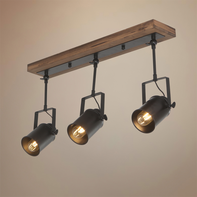 Industrial Rustic Black Track Light Vintage Farmhouse Lighting for Kitchen/Dressing room