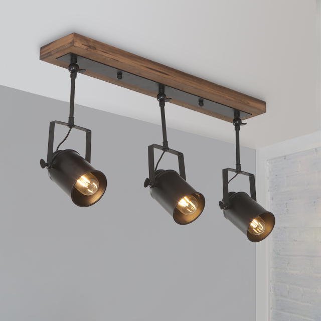 Industrial Rustic Black Track Light Vintage Farmhouse Lighting for Kitchen/Dressing room