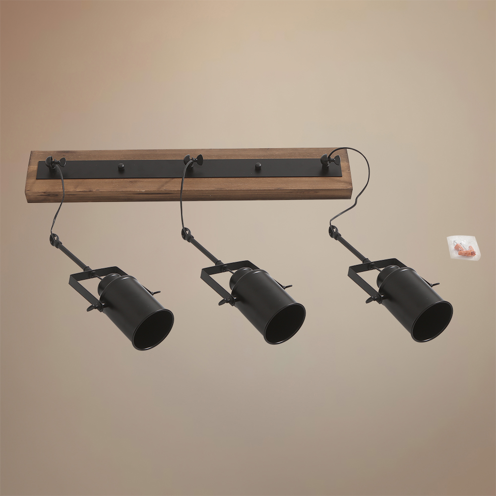 Industrial Rustic Black Track Light Vintage Farmhouse Lighting for Kitchen/Dressing room