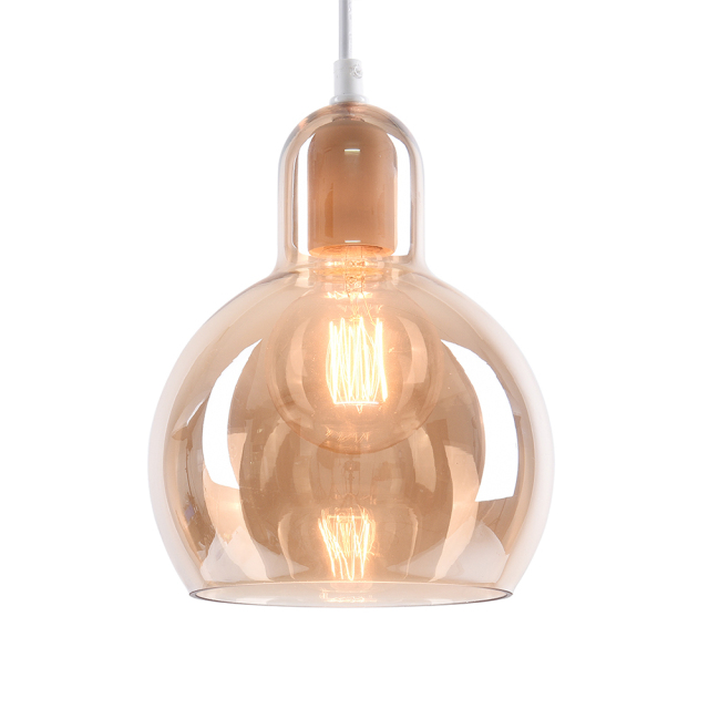 Modern Style 1 Light Ball Bulb Pendant Light with Mouth Blown Glass