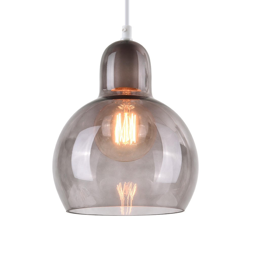 Modern Style 1 Light Ball Bulb Pendant Light with Mouth Blown Glass