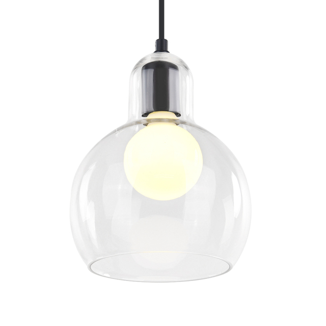 Modern Style 1 Light Ball Bulb Pendant Light with Mouth Blown Glass