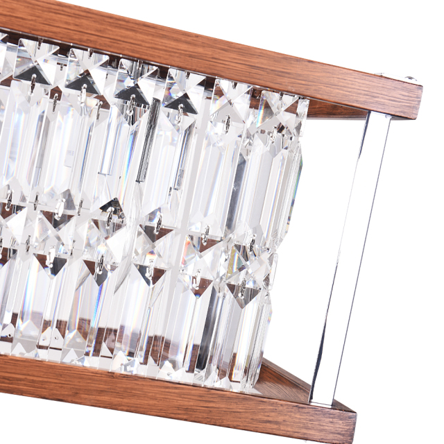 5-Light Mid-century Modern Decorative Crystal Rectangle Pendant Lighting