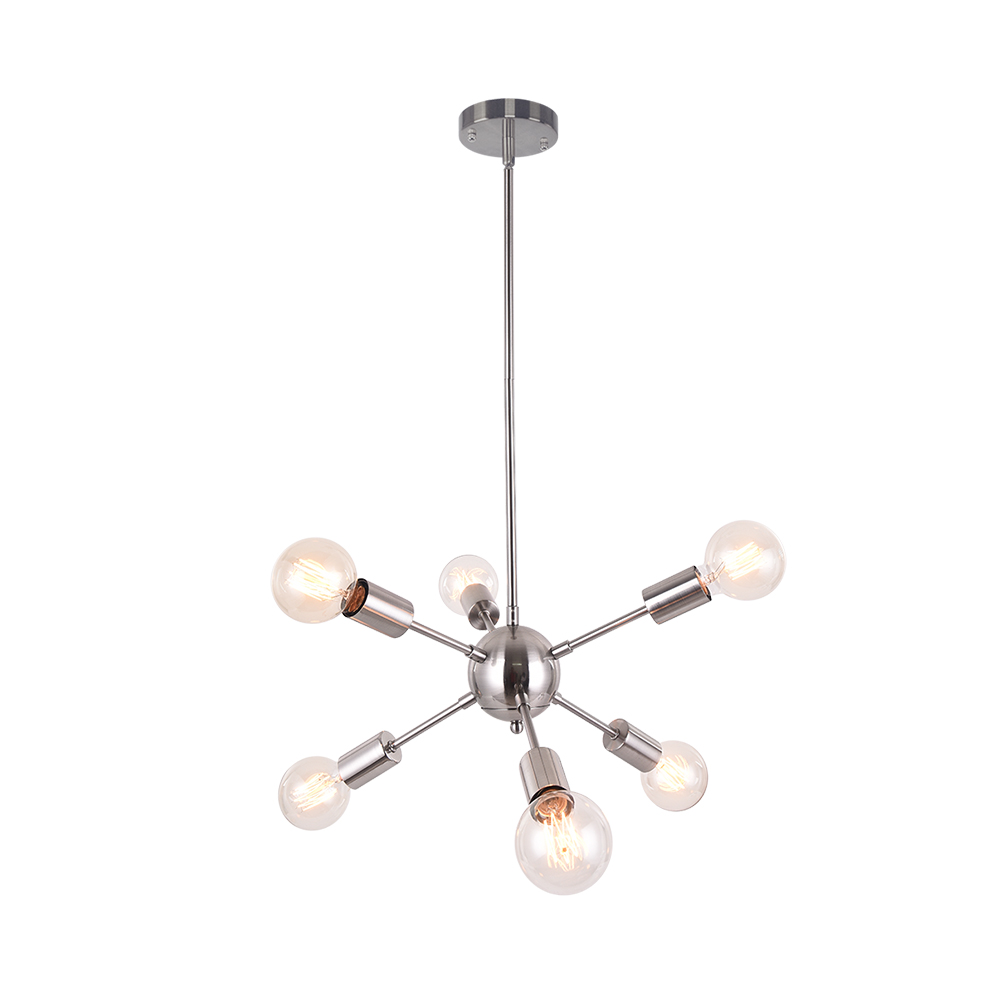 6-Light Sputnik Chandelier Modern Mid-Century Pendant Lighting ...