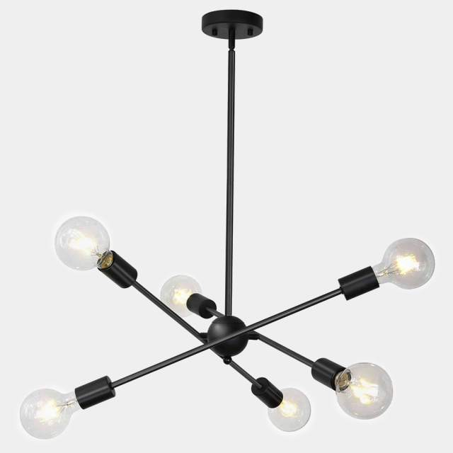 Modern Mid-Century 8/6 Lights Chrome/Bronze Sputnik Chandelier for Living Room Dining Room