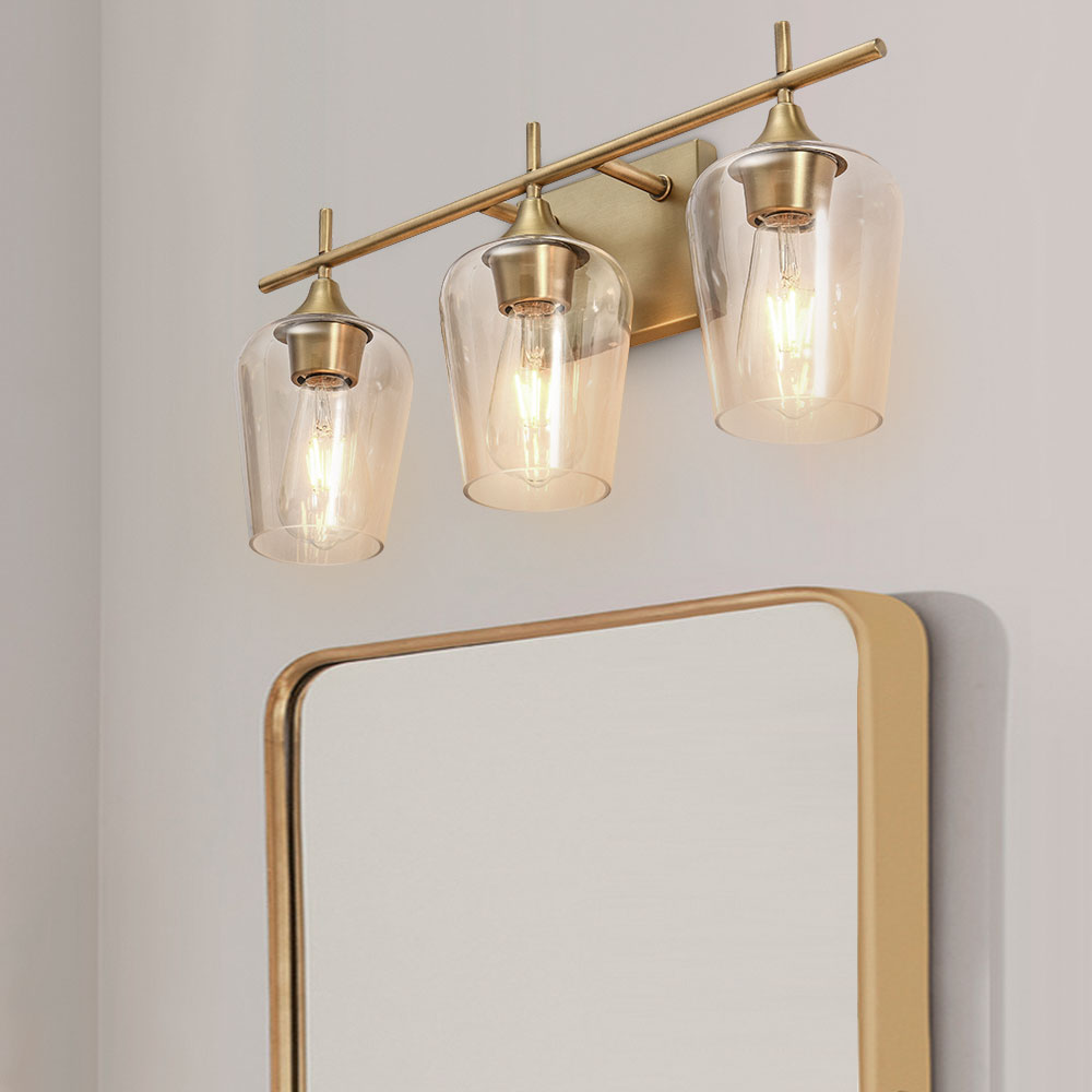 Contemporary Modern Home Style 3-Light Wall Lamp Bathroom Vanity Lights for Bathroom/ Entryway/Living Room