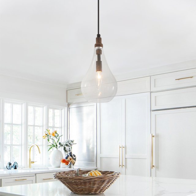 Modern Minimalist One Light Teardrop Pendant Light for Kitchen/Dining Room/Living Room