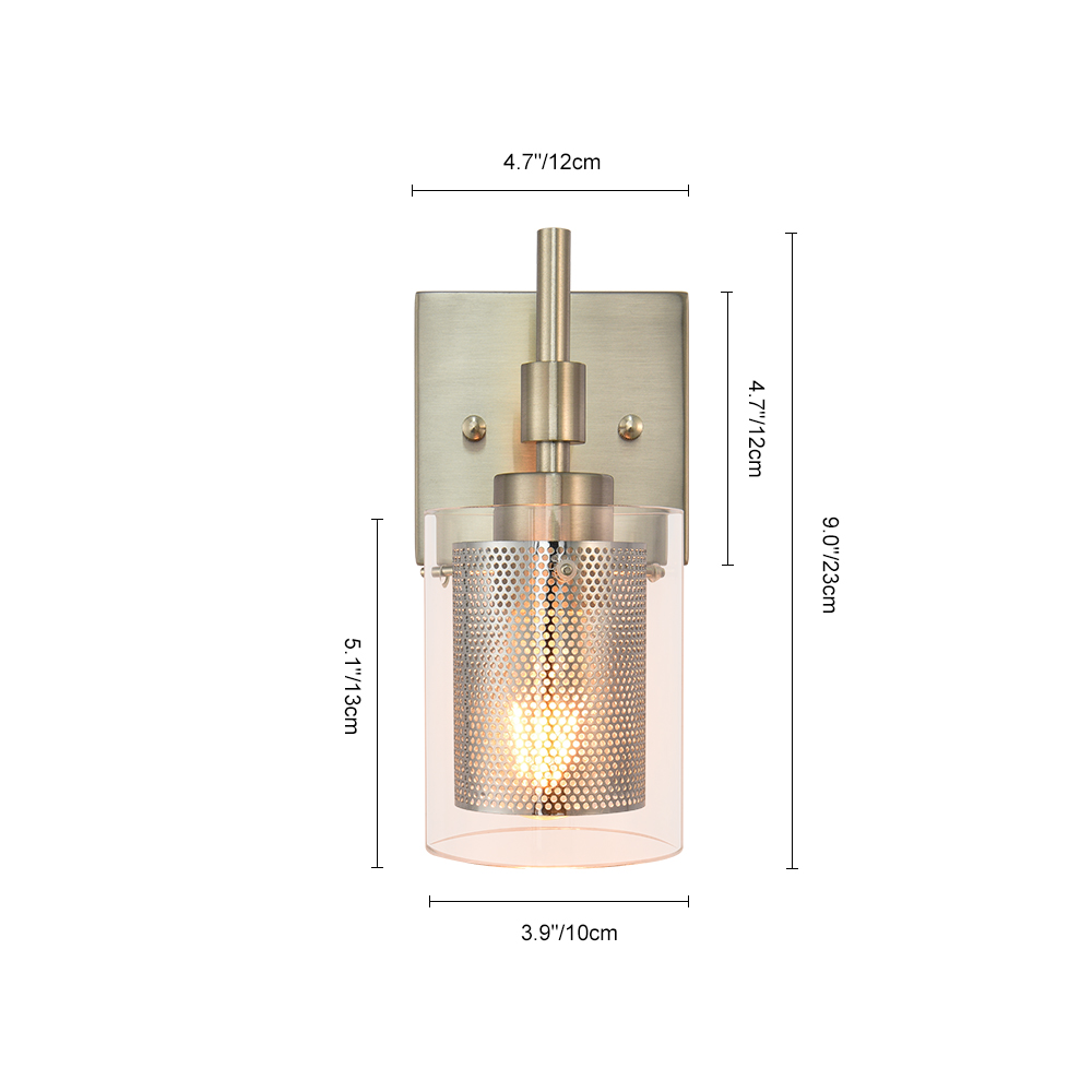 Dimmable Modern Wall Sconce Decorative Armed Bathroom Vanity Light in Black/Nickel Finish for Bedroom/ Living Room