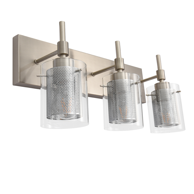 3 light Modern Mid-century Vanity Lights Fixtures Brushed Nickel or Black Wall Sconce for Mirror/ Bathroom/Hallway