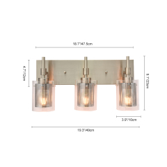 3 light Modern Mid-century Vanity Lights Fixtures Brushed Nickel or Black Wall Sconce for Mirror/ Bathroom/Hallway