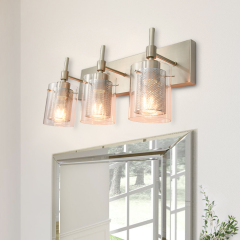 3 light Modern Mid-century Vanity Lights Fixtures Brushed Nickel or Black Wall Sconce for Mirror/ Bathroom/Hallway