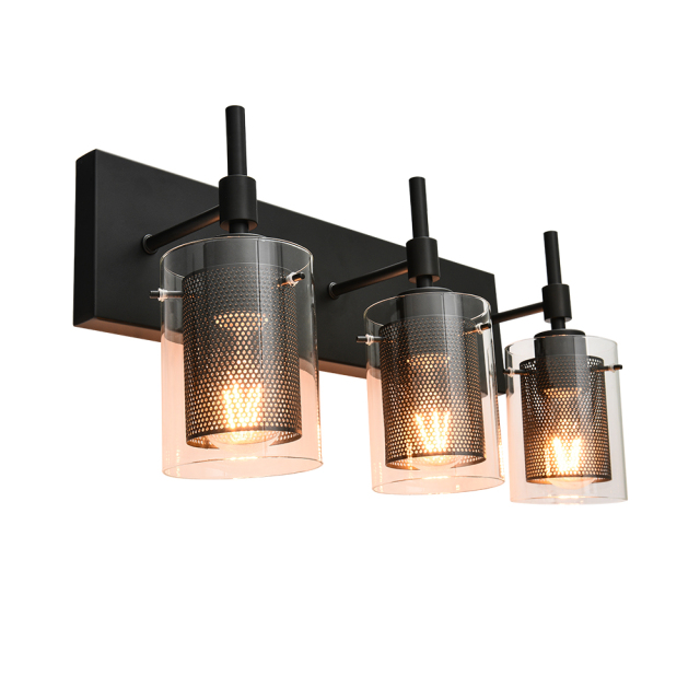 3 light Modern Mid-century Vanity Lights Fixtures Brushed Nickel or Black Wall Sconce for Mirror/ Bathroom/Hallway