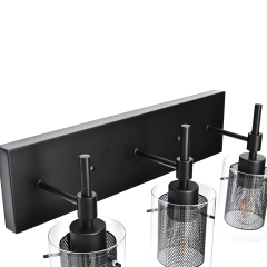 3 light Modern Mid-century Vanity Lights Fixtures Brushed Nickel or Black Wall Sconce for Mirror/ Bathroom/Hallway