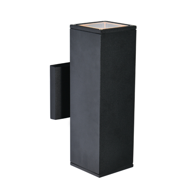 Modern 2-Light Outdoor Indoor Armed Wall Sconce Contemporary Porch Light in Black Finish