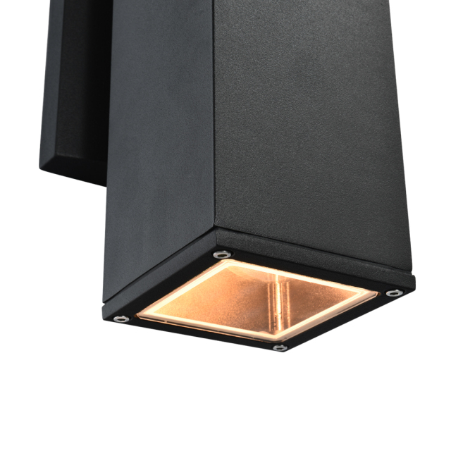 Modern 2-Light Outdoor Indoor Armed Wall Sconce Contemporary Porch Light in Black Finish