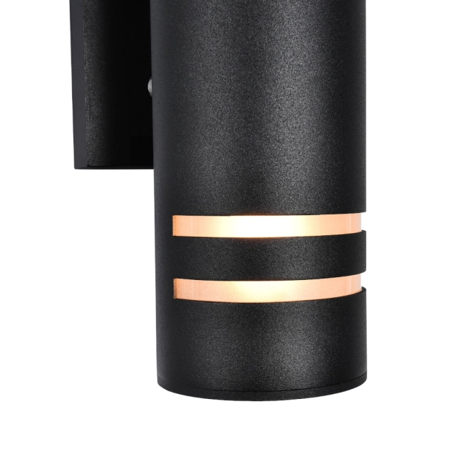 Minimalist Chic Outdoor Indoor Armed Wall Sconce in Matte Black Porch Light Fixture with Dusk to Dawn