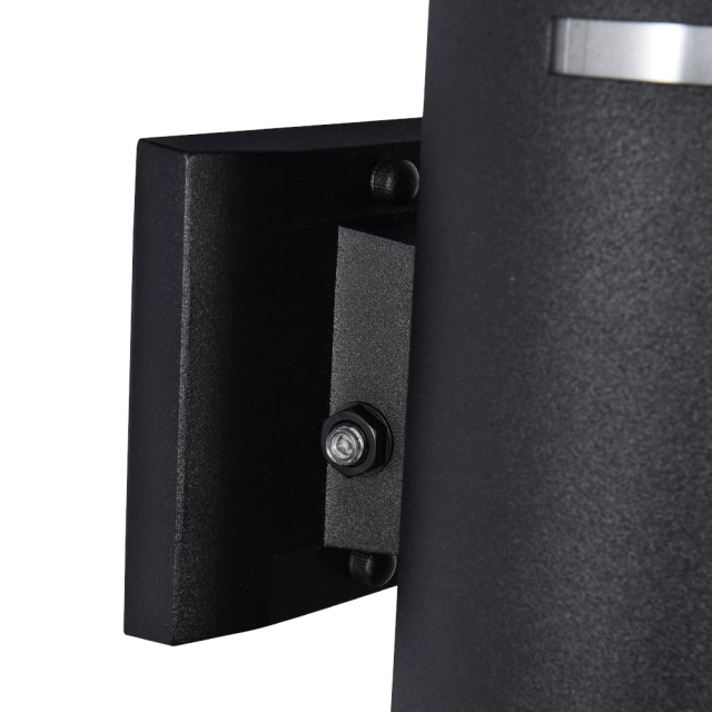 Minimalist Chic Outdoor Indoor Armed Wall Sconce in Matte Black Porch Light Fixture with Dusk to Dawn