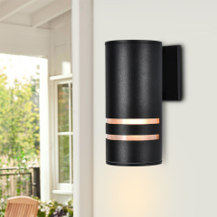 Minimalist Chic Outdoor Indoor Armed Wall Sconce in Matte Black Porch Light Fixture with Dusk to Dawn
