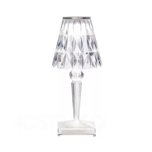 Modern Decorative Rechargeable USB Battery Crystal LED Table Lamp Acrylic Atmosphere Lamp for Bedroom Bedside Study Room Office