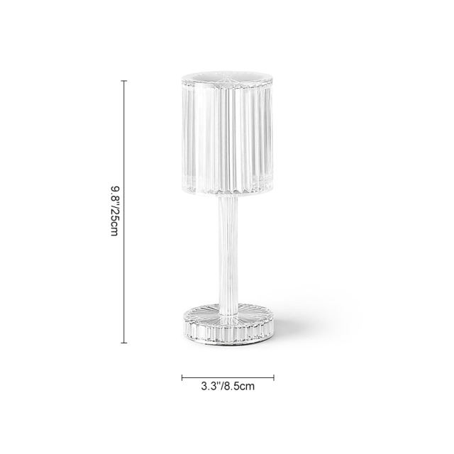 Modern Battery Clear PMMA Crystal Cylinder Table Lamp Bedroom Bedside Table Light