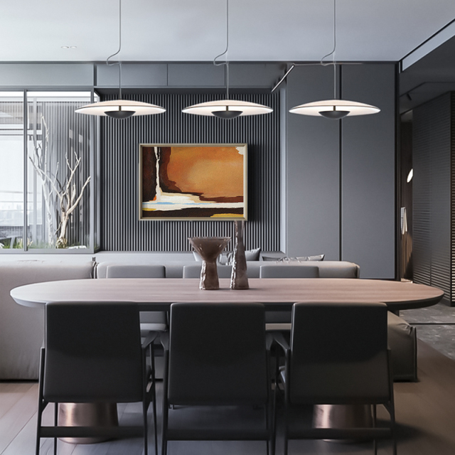 Modern HeadHat Plate Pendant Light Vertical LED Linear Pendant Lamp