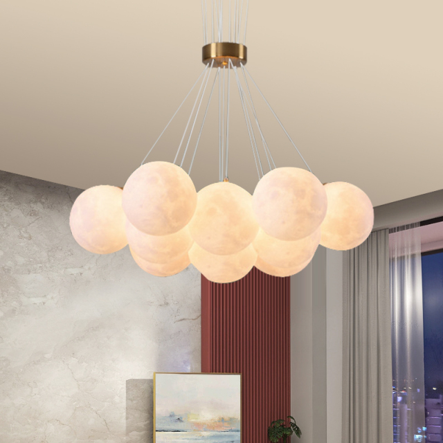 Cloud 13-light Modern Glam Bubble Chandelier Cluster Pendant Mood Light with Milk Globes for Living Room Dining Room Girls Room Kid's Bedroom