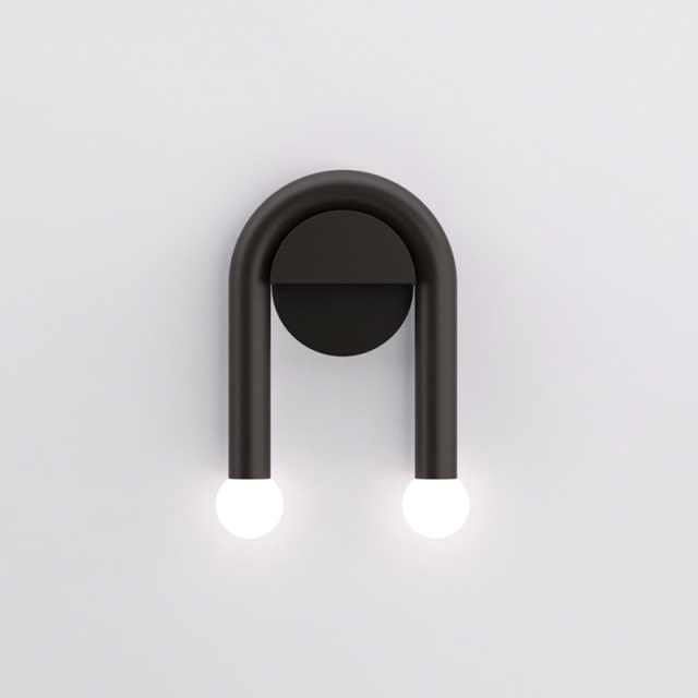 2-Light Minimalist Arched Metal Wall Sconce with Simple U Shape