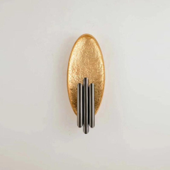 Mid-century Tube Wall Sconce with Oval Backplate for Bedroom Bedside