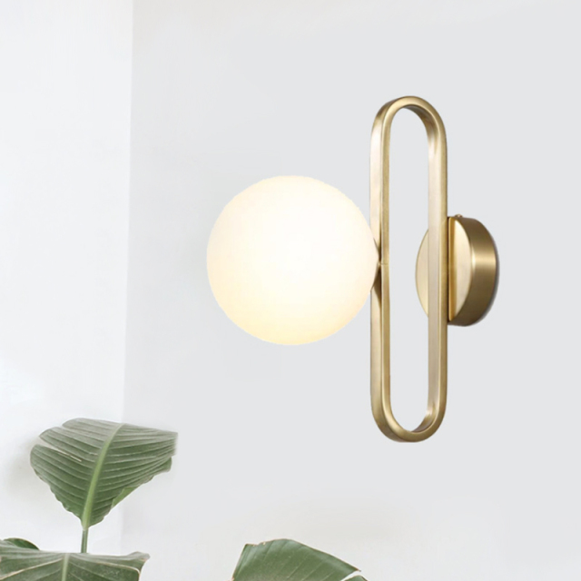 Mid-century Modern Design Wall Sconce Single Light Wall Lamp with Glass Bowl