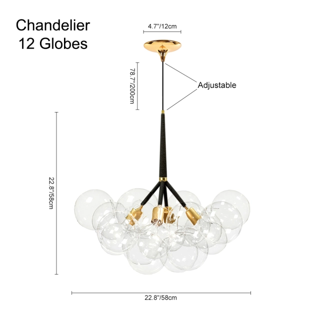 Modern Contemporary Cluster Bubble Glass Chandelier for Dining Room Living Room Restaurant