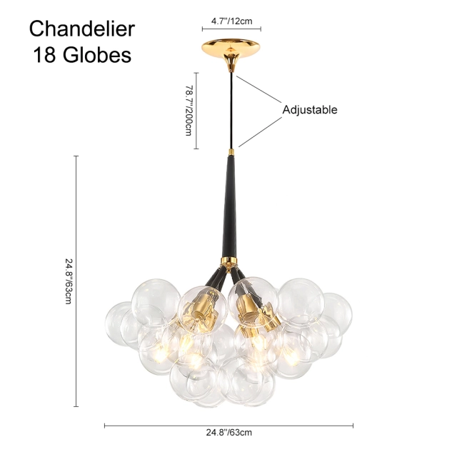 Modern Contemporary Cluster Bubble Glass Chandelier for Dining Room Living Room Restaurant