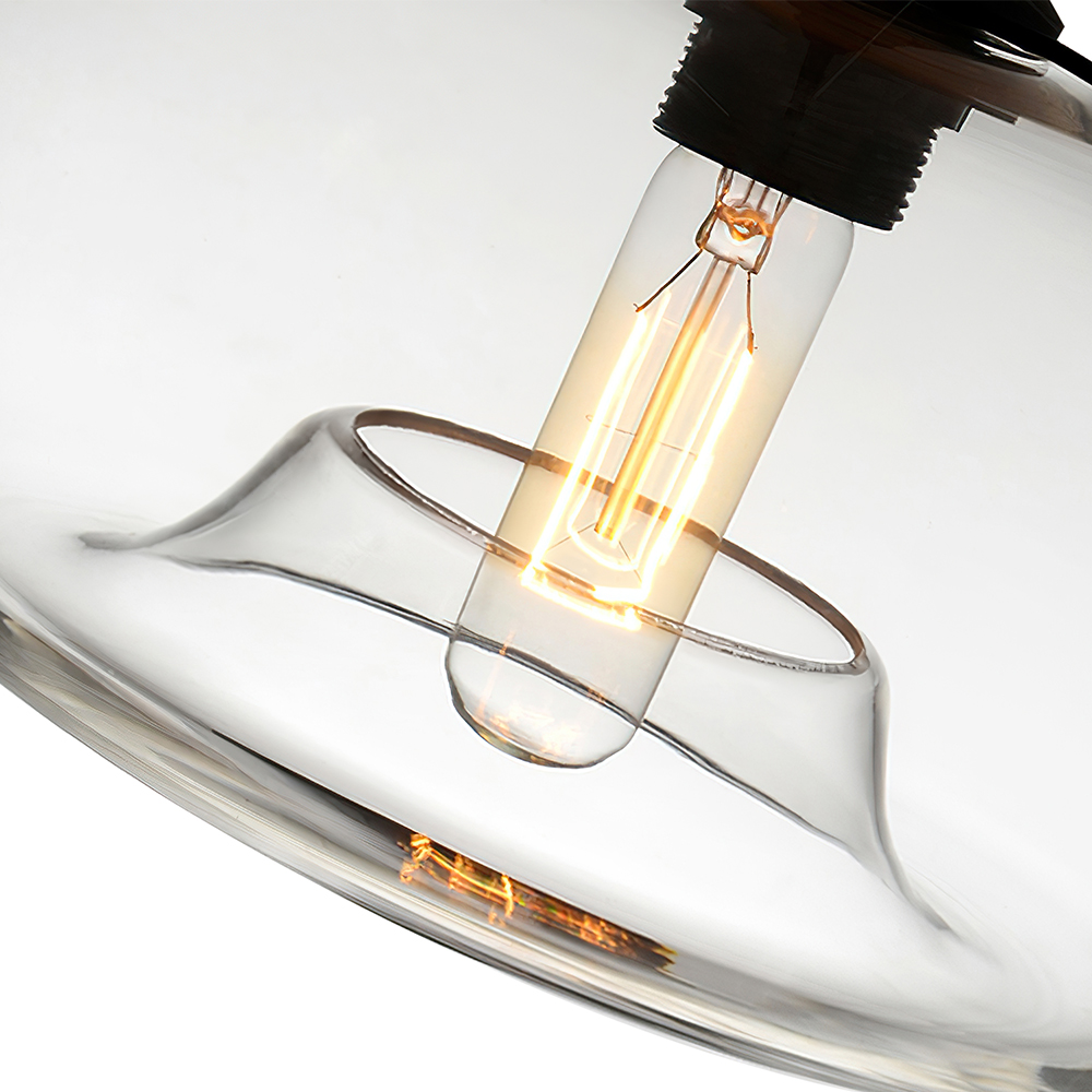 Modern 3 Light Linear Cluster Pendant Light with Clear Glass Shade for Dining Table Kitchen Island Breakfast Bar