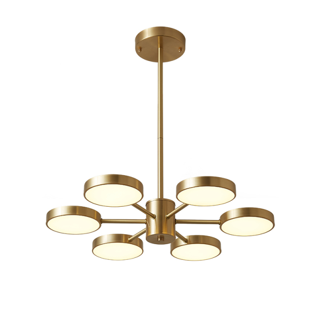 6-Light Sputnik LED Chandelier Modern Lighting Fixture in Circle Shade