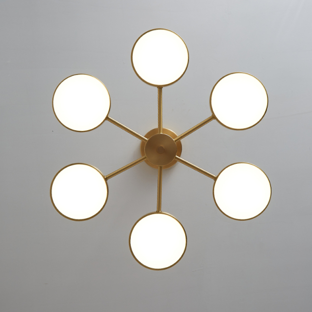 6-Light Sputnik LED Chandelier Modern Lighting Fixture in Circle Shade