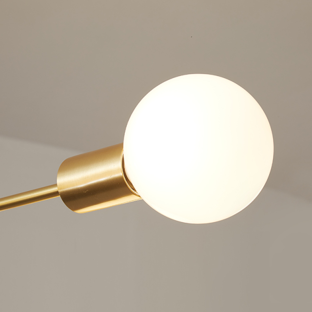 6-Light Mid-Century Modern Large Sputnik Chandelier in Brass Finish for Bedroom Living Room