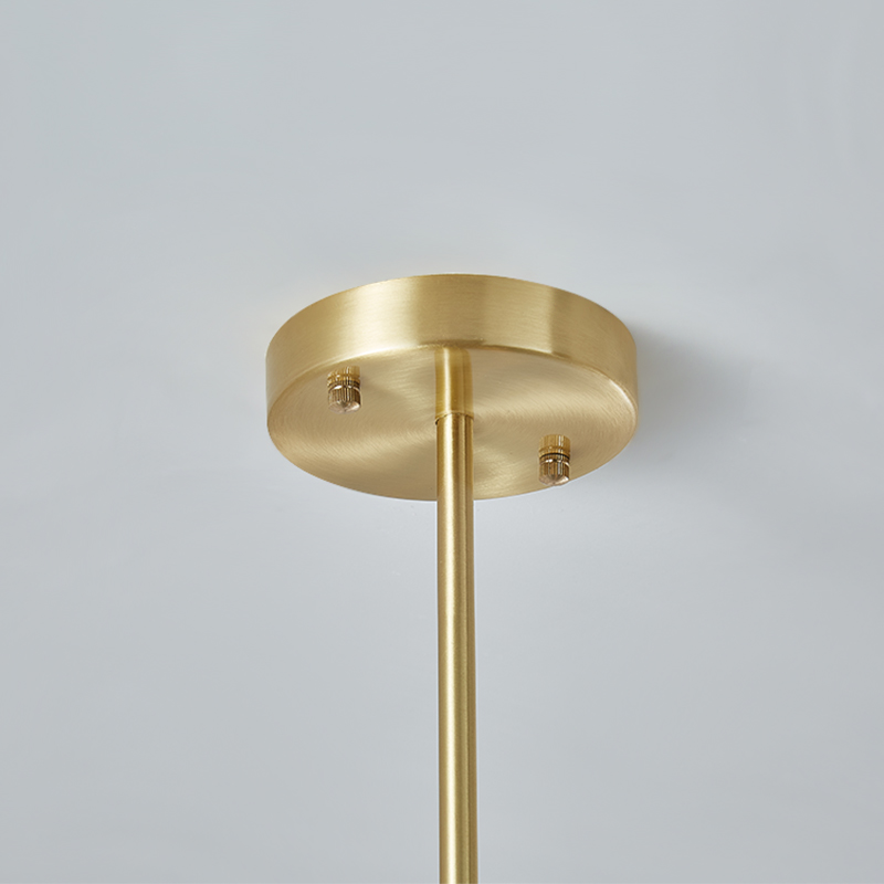 Mid-Century Modern 5-Light Linear Ceiling Light with Square Crystal Shade in Brass