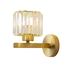 Minimalist Modern Simple Clear Crystal Shade Wall Sconce Single Light