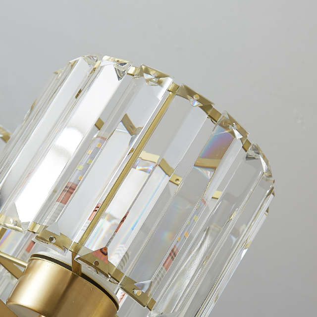 Minimalist Modern Simple Clear Crystal Shade Wall Sconce Single Light