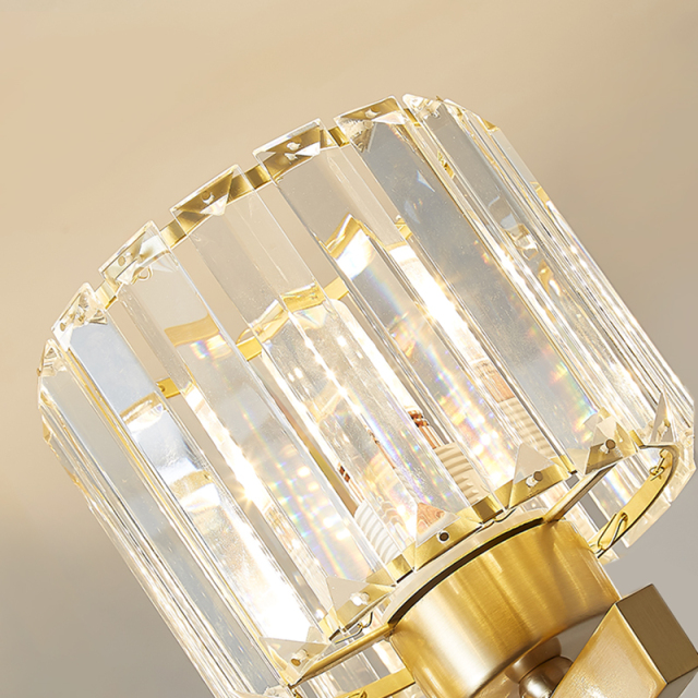 Minimalist Modern Simple Clear Crystal Shade Wall Sconce Single Light