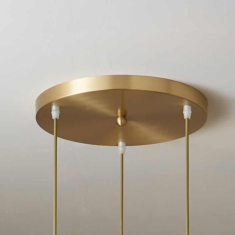 Modern 3 Light Clear Crystal Shade Pendant Light in Round Canopy for Kitchen Living Room