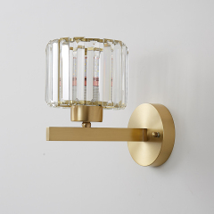 Minimalist Modern Simple Clear Crystal Shade Wall Sconce Single Light