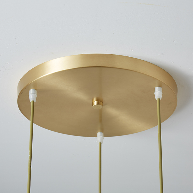 3-Light Modern Clear Crystal Cylinder Shade Multi Light Pendant Lighting in Round Canopy