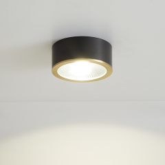 Modern Minimalist Small Black LED Flush Mount Ceiling Light in Circle Round Shape