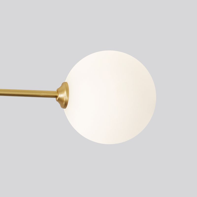 Mid-century Modern Cross Brass Sputnik Opal Globes 6 Light Semi Flush Mount Ceiling Light for Living / Dining Room Bedroom
