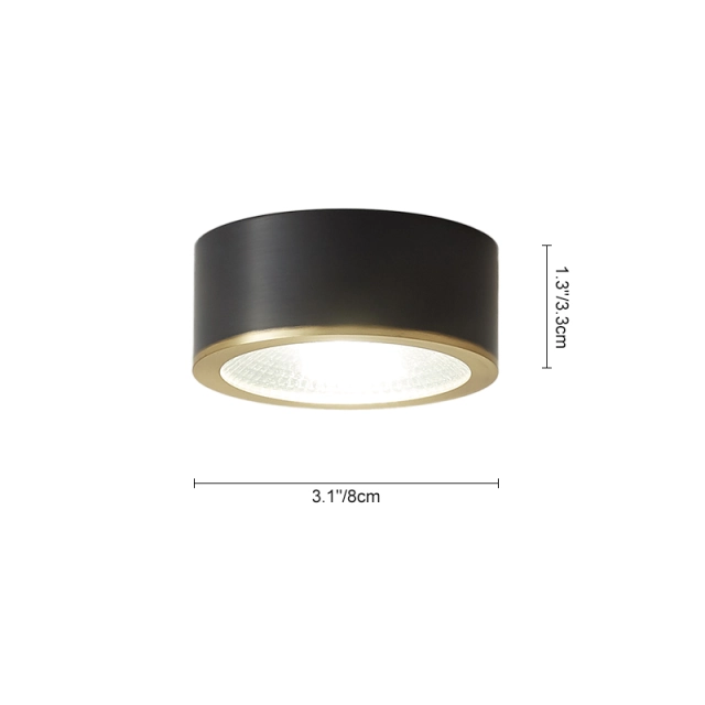 Modern Minimalist Small Black LED Flush Mount Ceiling Light in Circle Round Shape